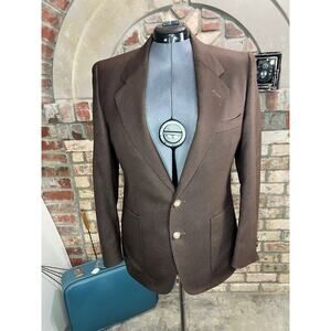 blazer brown gold buttons 1980s